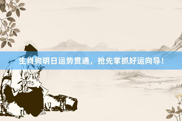 生肖狗明日运势贯通，抢先掌抓好运向导！
